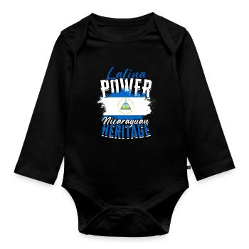 Nicaragua Nicaragic - Organic Longsleeve Baby Bodysuit - black - Front