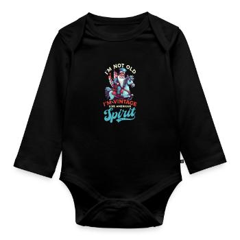 4 juillet American Gnome pas Old American Vintage - Body Bébé bio manches longues - noir - Devant