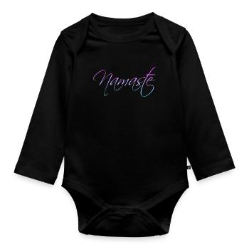 Namaste - Baby Bio-Langarm-Body - Schwarz - Vorne