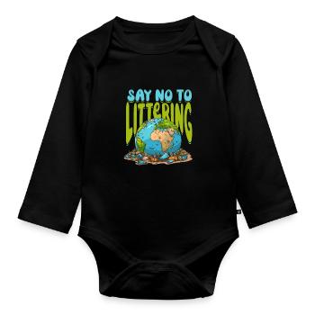 Environmentalist Climate Protection - Organic Longsleeve Baby Bodysuit - black - Front