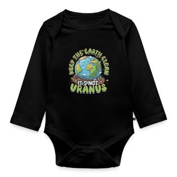 Umweltschutz Umweltschützer Recyceln - Baby Bio-Langarm-Body - Schwarz - Vorne