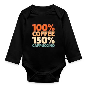 Coffee Cafe - Organic Longsleeve Baby Bodysuit - black - Front