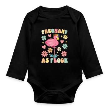 Enceinte en tant que Crush Groovy Flamingo Enceinte - Body Bébé bio manches longues - noir - Devant