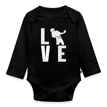 LOVE Air Guitar Air Guitarist - Organic Longsleeve Baby Bodysuit - black - Front