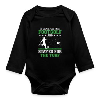 Footgolf Player Foot Golf Playing Footgolfers Foot - Organic Longsleeve Baby Bodysuit - black - Front