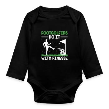 Footgolf Player Foot Golf Footgolfers Foot spielen - Baby Bio-Langarm-Body - Schwarz - Vorne