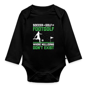 Footgolf Player Foot Golf Playing Footgolfers Foot - Organic Longsleeve Baby Bodysuit - black - Front