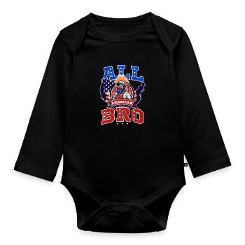 4. Juli BBQ All American Bro - Baby Bio-Langarm-Body - Schwarz - Vorne