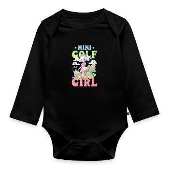 Fille de golf - Body Bébé bio manches longues - noir - Devant