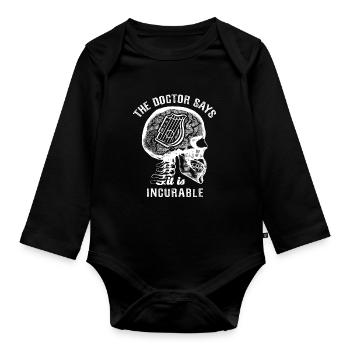 The doctor says it's incurable - zither - Organic Longsleeve Baby Bodysuit - black - Front