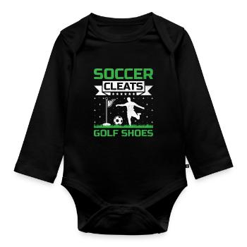 Footgolf Player Foot Golf Playing Footgolfers Foot - Organic Longsleeve Baby Bodysuit - black - Front