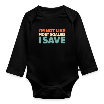 Gant de gardien de but de hockey sur glace Rondelle d’économie - Body Bébé bio manches longues - noir - Devant