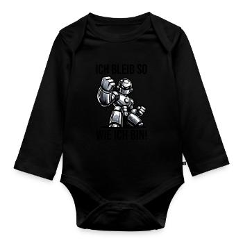 ich bleibe so wie ich bin Roboter - Baby Bio-Langarm-Body - Schwarz - Vorne