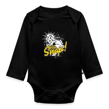 Poetry Slam Dichter Poetryslam Oh Snap! - Baby Bio-Langarm-Body - Schwarz - Vorne