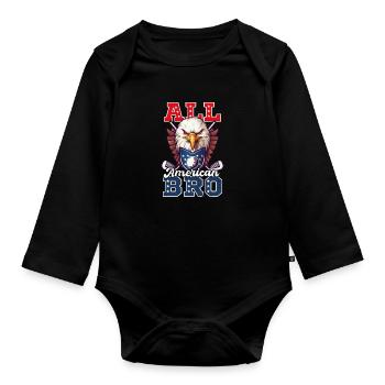 4. Juli Golf All American Bro Eagle - Baby Bio-Langarm-Body - Schwarz - Vorne