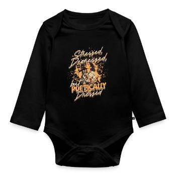 Poetry Slam Dichter Poetryslam - Baby Bio-Langarm-Body - Schwarz - Vorne