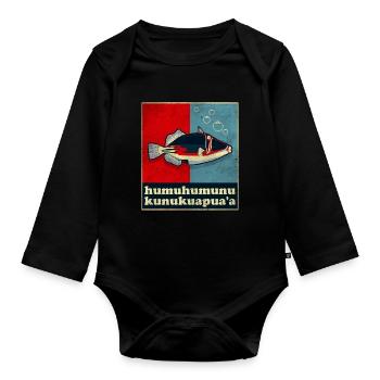 Humuhumunukunukuapua'a Hawaiian Reef Pusher - Organic Longsleeve Baby Bodysuit - black - Front