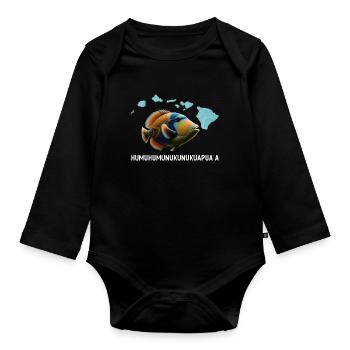 Humuhumunukunukuapua'a Hawaiian Reef Pusher - Organic Longsleeve Baby Bodysuit - black - Front