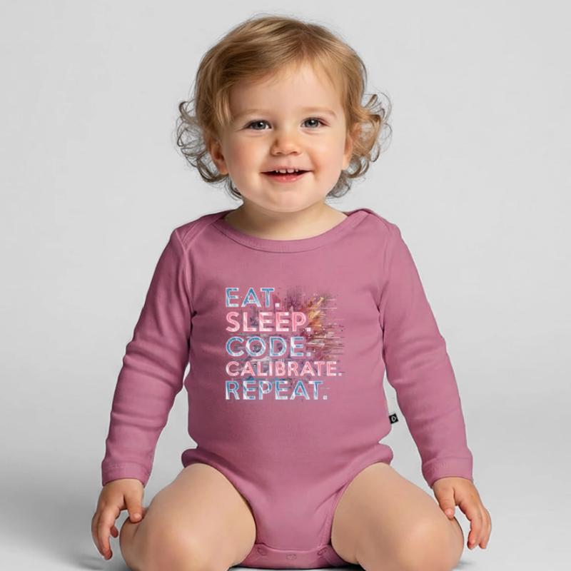 Robotics Engineer Eat Sleep Code Calibrate Repeat Organic Longsleeve Baby Bodysuit