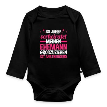 Ehe Diamantene Hochzeit 60 Jahre Verheiratet Hochz - Baby Bio-Langarm-Body - Schwarz - Vorne