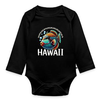 Humuhumunukunukuapua'a Hawaiian Reef Triggerfish - Organic Longsleeve Baby Bodysuit - black - Front