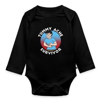 Bauchschmerzen Überlebender Stark und Tapfer - Baby Bio-Langarm-Body - Schwarz - Vorne