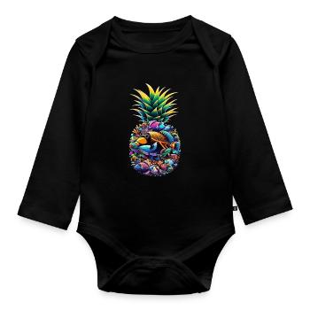 Humuhumunukunukuapua'a Hawaiian Reef Pusher - Organic Longsleeve Baby Bodysuit - black - Front