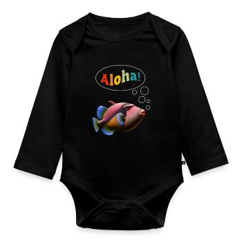 Humuhumunukunukuapua'a Hawaiian Reef Pusher - Organic Longsleeve Baby Bodysuit - black - Front