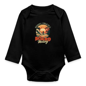 Un surfeur désolé était en réunion - Body Bébé bio manches longues - noir - Devant