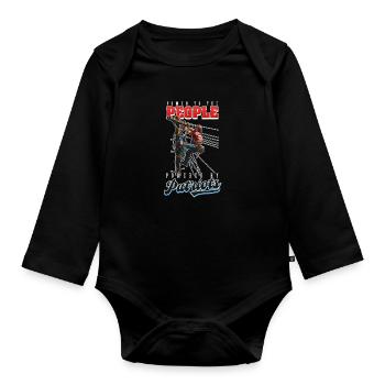 Le pouvoir patriotique des monteurs de lignes au peuple par les patriotes - Body Bébé bio manches longues - noir - Devant