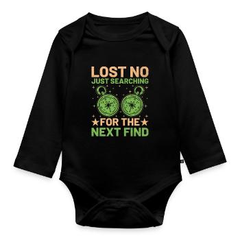 Geocaching Geocache Funny Geocacher Geocacher Sayi - Organic Longsleeve Baby Bodysuit - black - Front