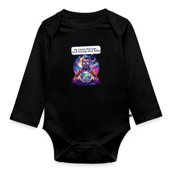 Supervisor Crystal Ball Says Work Today - Organic Longsleeve Baby Bodysuit - black - Front