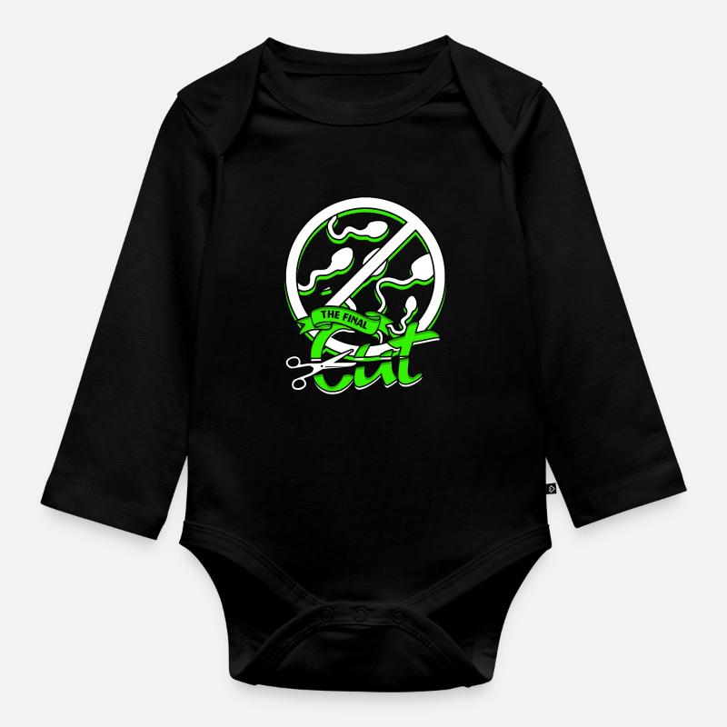 Vasectomie : La coupe finale - Body Bébé bio manches longues - noir