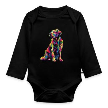Chien retriever de la baie de Chesapeake Pop Art - Body Bébé bio manches longues - noir - Devant
