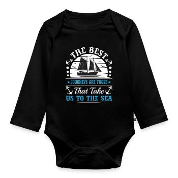 Die besten Reisen sind die, die uns in den Nahen Osten führen - Baby Bio-Langarm-Body - Schwarz - Vorne