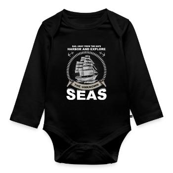 Segeln Sie vom sicheren Hafen weg und erkunden Sie die Unk - Baby Bio-Langarm-Body - Schwarz - Vorne