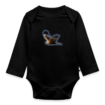 Harrier Marsh - Organic Longsleeve Baby Bodysuit - black - Front
