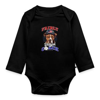 4. Juli Baseballtrainer Ziemlich anständiger Trainer - Baby Bio-Langarm-Body - Schwarz - Vorne