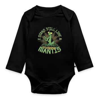 Gottesanbeterin Fangheuschrecken Fangschrecke - Baby Bio-Langarm-Body - Schwarz - Vorne