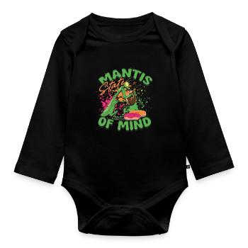 Gottesanbeterin Mantis État d’ - Body Bébé bio manches longues - noir - Devant