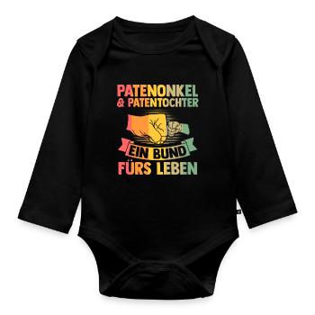 Opa & Enkel Familie Enkel Geschenk - Baby Bio-Langarm-Body - Schwarz - Vorne