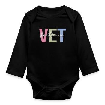 Technicien Assistant vétérinaire Vétérinaire Étudiant vétérinaire - Body Bébé bio manches longues - noir - Devant