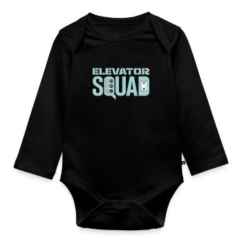 Fahrstuhl Aufzug - Baby Bio-Langarm-Body - Schwarz - Vorne