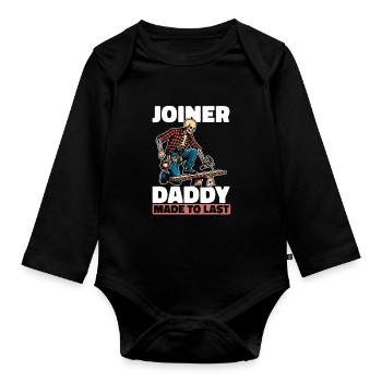 Tischler Schreiner Skelett Fathers Day Dad - Baby Bio-Langarm-Body - Schwarz - Vorne