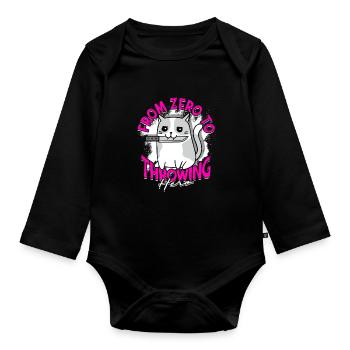 Lanceur de couteaux de zéro à héros lanceur - Body Bébé bio manches longues - noir - Devant