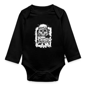 Lancer de couteau Je lance donc je suis - Body Bébé bio manches longues - noir - Devant