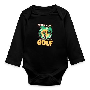 Golfen sieht gut aus, weil spielen - Baby Bio-Langarm-Body - Schwarz - Vorne