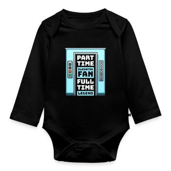 Elevator Elevator - Organic Longsleeve Baby Bodysuit - black - Front