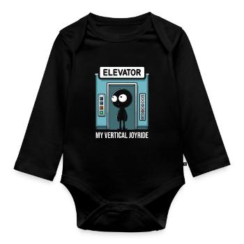 Elevator Elevator - Organic Longsleeve Baby Bodysuit - black - Front
