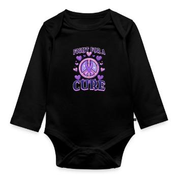 Cystic Fibrosis Fight for a Cure - Organic Longsleeve Baby Bodysuit - black - Front